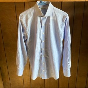 Twillory Shirt Mens 15.5 32/33 Tailored Fit Blue Long Sleeve Button Up